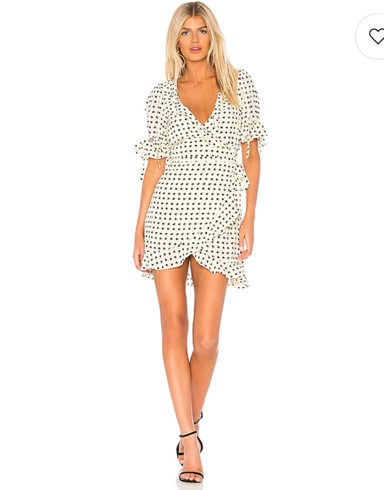 For Love & Lemons Sweetheart Mini Wrap Dress New